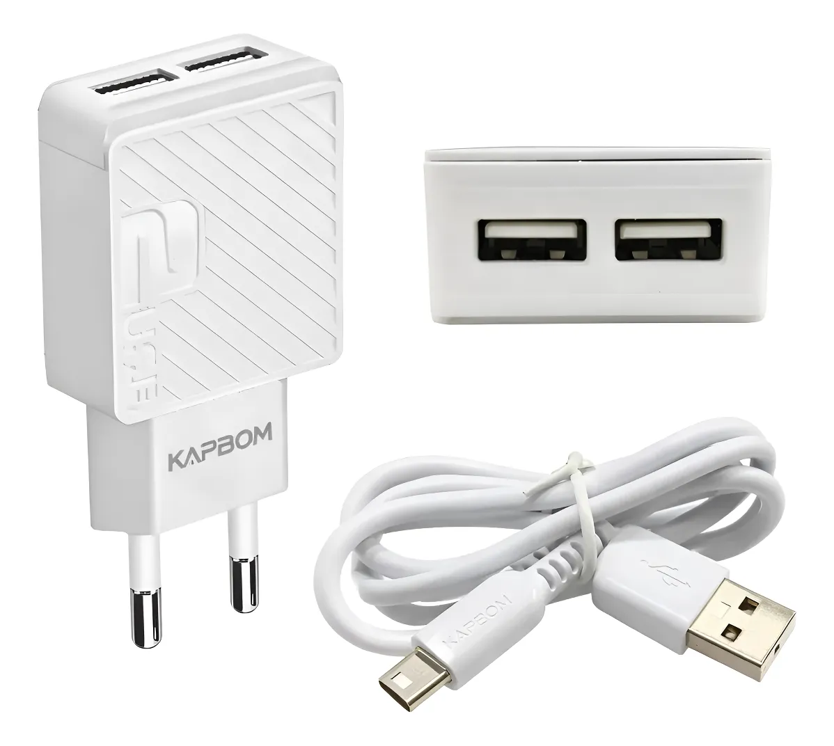 Carregador Kapbom KA-375-56 Bivolt 2 Portas USB com Cabo