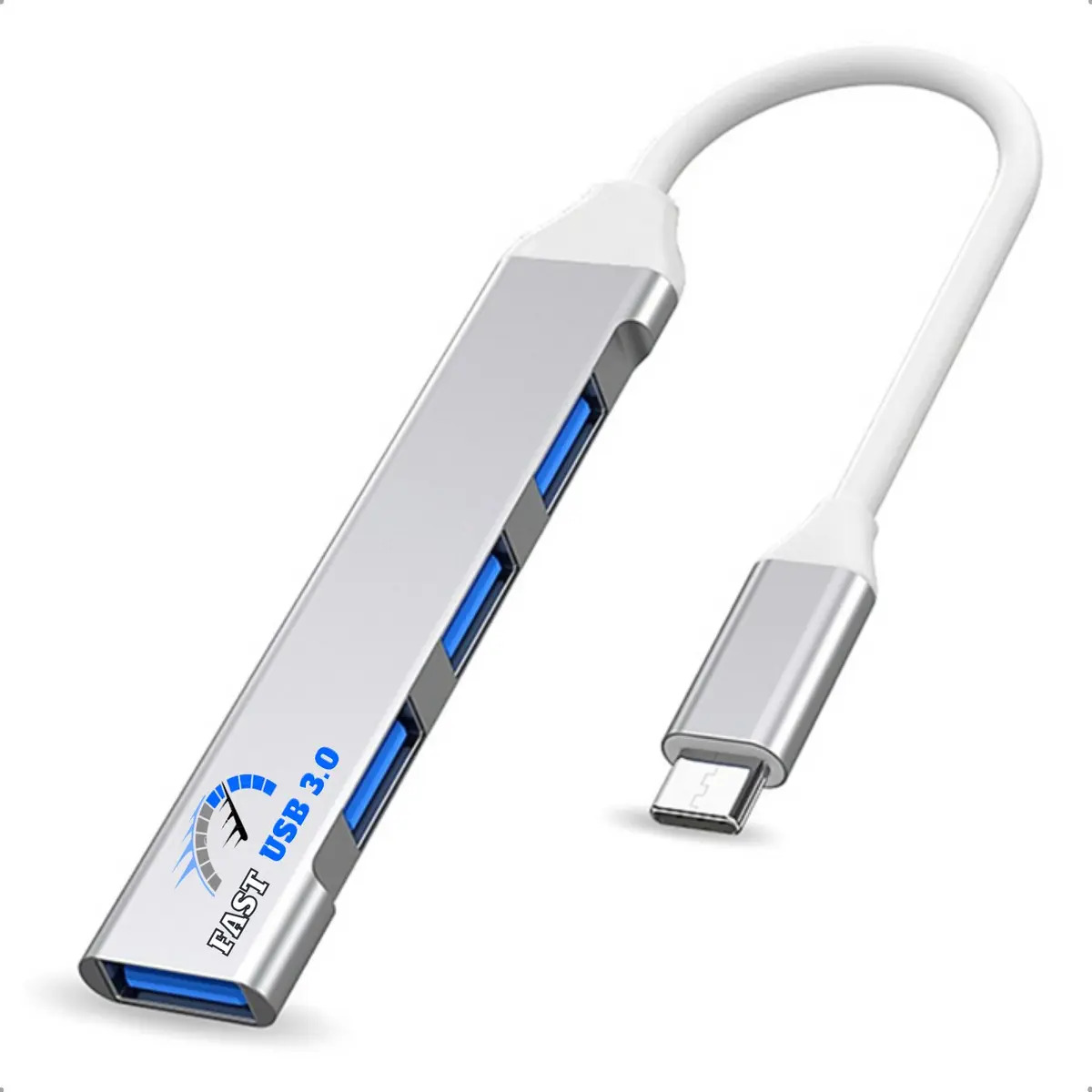 Hub USB Type-C 4 Portas USB 3.0 5Gbps Plug and Play