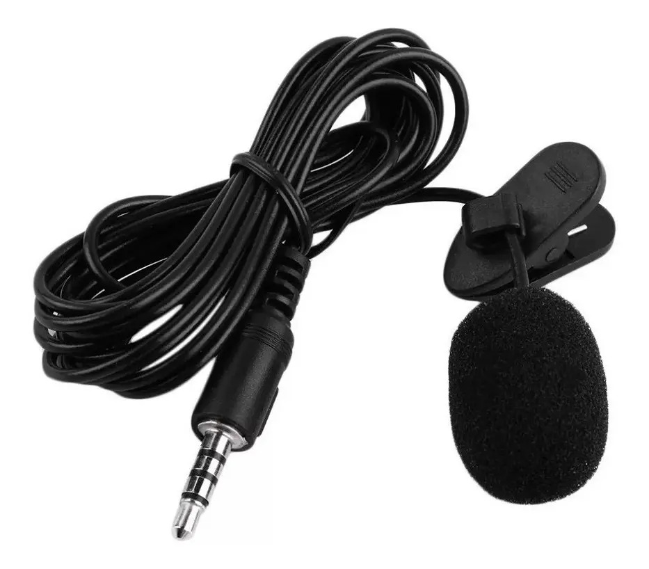 Microfone de Lapela Lavalier Omnidirecional Celular e PC